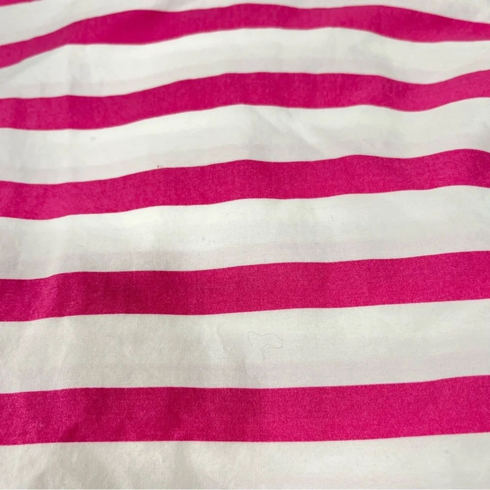 Pottery Barn Kids TWIN Duvet Cover pink 0448 white stripe 100% cotton button